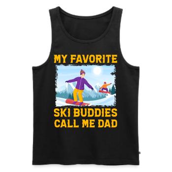 Meine Lieblings-Skifreunde nennen mich Papa - Männer Premium Bio Tank Top - Schwarz - Vorne - AI Model Male 178 light (178cm)