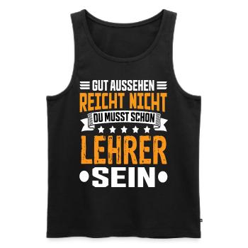 Teacher School School Teacher Class Teacher Saying - Men's Premium Organic Tank Top - black - Front - AI Model Male 178 light (178cm)