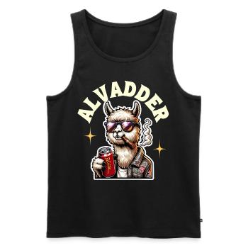 Alvadder Alpaka Papa Vater Vatertag - Männer Premium Bio Tank Top - Schwarz - Vorne - Michal (187cm)