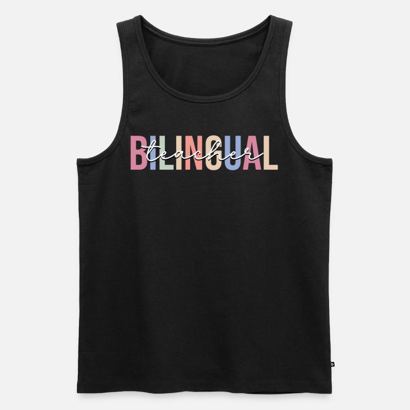 Zweisprachig - Männer Premium Bio Tank Top - Schwarz
