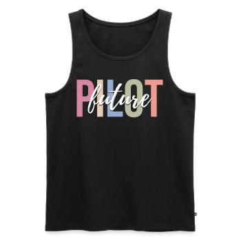 Flugzeugpilot Luftfahrt - Männer Premium Bio Tank Top - Schwarz - Vorne - AI Model Male 178 light (178cm)