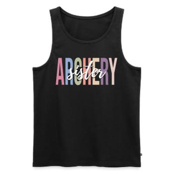 Archer Archery Girl Bow and Paw - Men's Premium Organic Tank Top - black - Front - Michal (187cm)