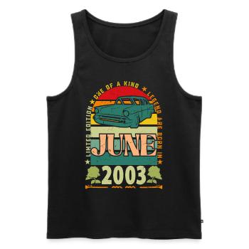 Geburtstagsgeschenk im Juni 2003. Juni 2003 Juni 2003 - Männer Premium Bio Tank Top - Schwarz - Vorne - Michal (187cm)