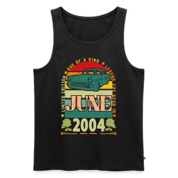 Geburtstagsgeschenk Juni 2004. Juni 2004 Juni 2004 - Männer Premium Bio Tank Top - Schwarz - Vorne - Michal (187cm)