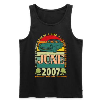 Geburtstagsgeschenk Juni 2007. Juni 2007 Juni 2007 - Männer Premium Bio Tank Top - Schwarz - Vorne - AI Model Male 178 light (178cm)
