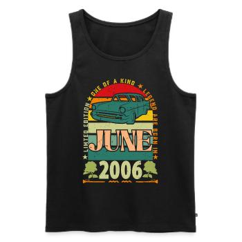 Geburtstagsgeschenk Juni 2006. Juni 2006 Juni 2006 - Männer Premium Bio Tank Top - Schwarz - Vorne - Michal (187cm)