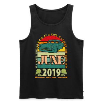 Birthday gift June 2019. June 2019 June 2019 - Men's Premium Organic Tank Top - black - Front - AI Model Male 178 light (178cm)
