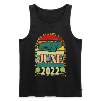 Geburtstagsgeschenk Juni 2022. Juni 2022 Juni 2022 - Männer Premium Bio Tank Top - Schwarz - Vorne - Michal (187cm)