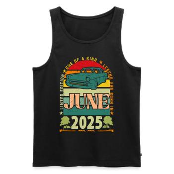 Geburtstagsgeschenk Juni 2025. Juni 2025 Juni 2025 - Männer Premium Bio Tank Top - Schwarz - Vorne - Michal (187cm)