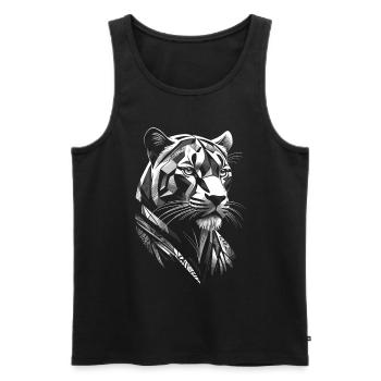 Modern - Panther - Men's Premium Organic Tank Top - black - Front - AI Model Male 178 light (178cm)
