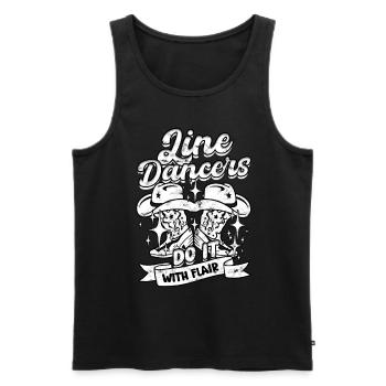 Line Dance Line Dancer's Do It With Flair - Männer Premium Bio Tank Top - Schwarz - Vorne - AI Model Male 178 light (178cm)