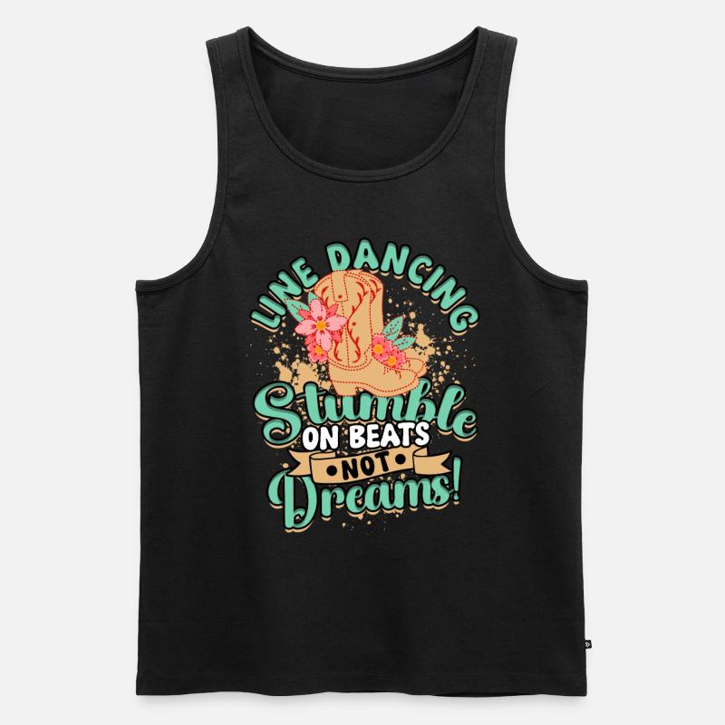 Line Dance - Männer Premium Bio Tank Top - Schwarz