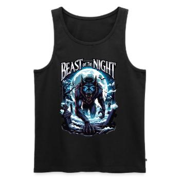 Beast of the Night - Werewolf Design. Spooky, cool - Men's Premium Organic Tank Top - black - Front - AI Model Male 178 light (178cm)