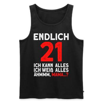 Finally 21 I can do everything, I know everything - Men's Premium Organic Tank Top - black - Front - Michal (187cm)
