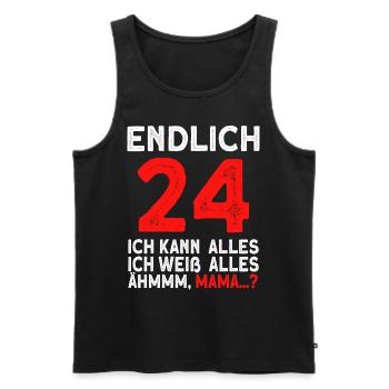 Endlich 24 Ich Kann Alles Ich Weiß Alles - Männer Premium Bio Tank Top - Schwarz - Vorne - Michal (187cm)