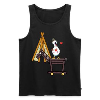 Tipi Hippie Poulet Cavalier Wild West Poulets - Débardeur bio Premium Homme - noir - Devant - Michal (187cm)