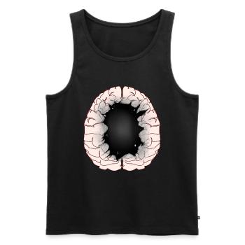 Brain Idiot Idiot Brain Brains Intelligence - Men's Premium Organic Tank Top - black - Front - AI Model Male 178 light (178cm)