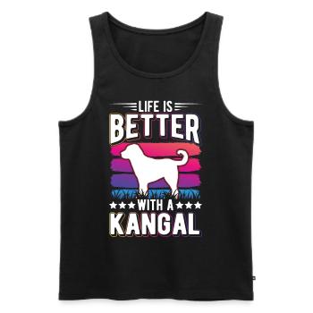 Das Leben ist beser mit einem Kangal - Männer Premium Bio Tank Top - Schwarz - Vorne - Michal (187cm)