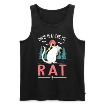 La maison est là où sont mes rats - Débardeur bio Premium Homme - noir - Devant - AI Model Male 178 light (178cm)