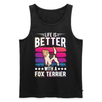 La vie est meilleure avec un fox-terrier - Débardeur bio Premium Homme - noir - Devant - Michal (187cm)