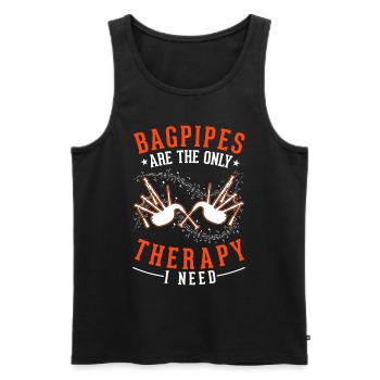 Bagpipe therapy bagpipers - Men's Premium Organic Tank Top - black - Front - Michal (187cm)