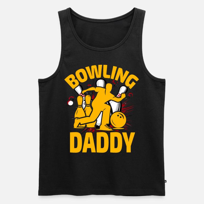 Bowling Papa - Männer Premium Bio Tank Top - Schwarz