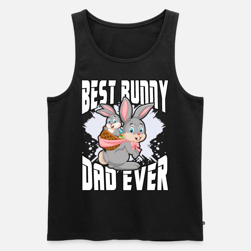 Bester Hasenvater aller Zeiten - Männer Premium Bio Tank Top - Schwarz
