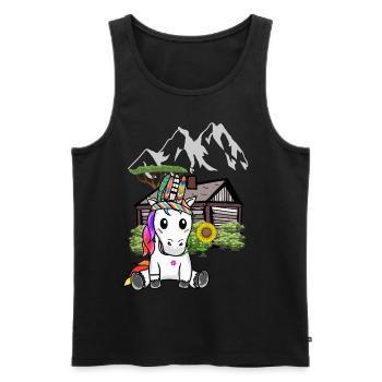 Einhorn Einhörner Wilder Westen Hippie Natur Berg - Männer Premium Bio Tank Top - Schwarz - Vorne - AI Model Male 178 light (178cm)
