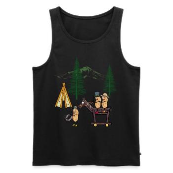Cacahuètes Cacahuètes Wild West Rider Tipi Nature - Débardeur bio Premium Homme - noir - Devant - Michal (187cm)