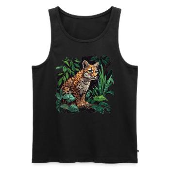 Chats dorés Chat doré - Débardeur bio Premium Homme - noir - Devant - AI Model Male 178 light (178cm)