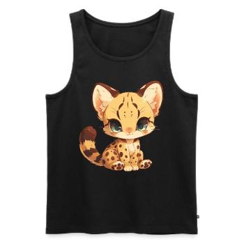 Chats dorés Chat doré - Débardeur bio Premium Homme - noir - Devant - AI Model Male 178 light (178cm)