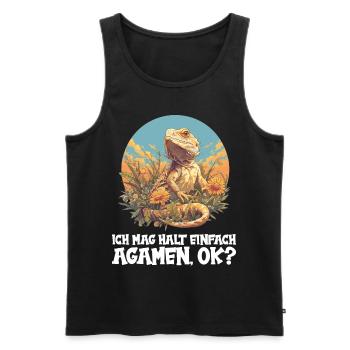 Agamen Agame - Débardeur bio Premium Homme - noir - Devant - Michal (187cm)