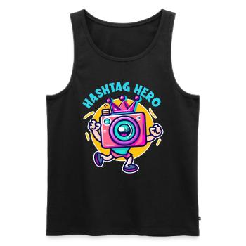 Digital Creator Hashtag Hero Social Media - Männer Premium Bio Tank Top - Schwarz - Vorne - AI Model Male 178 light (178cm)