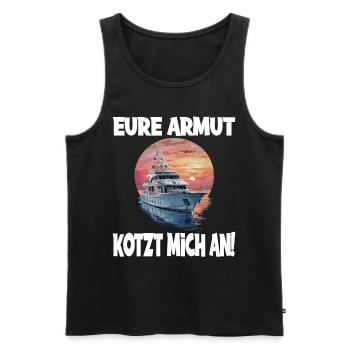 Yacht Reichtum Neid Boot Erfolg Zeigen - Männer Premium Bio Tank Top - Schwarz - Vorne - Michal (187cm)