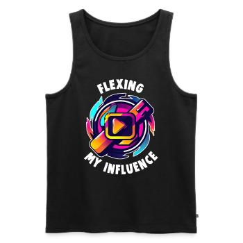 Digital Creator Flexing my Influence Social Media - Männer Premium Bio Tank Top - Schwarz - Vorne - AI Model Male 178 light (178cm)