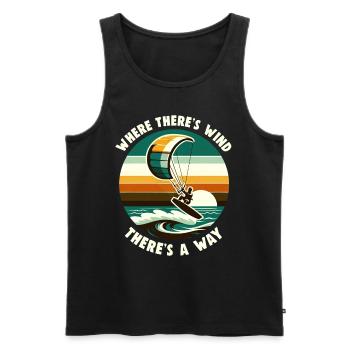 Kitesurfing Ride with the wind Kitesurfer - Men's Premium Organic Tank Top - black - Front - Michal (187cm)