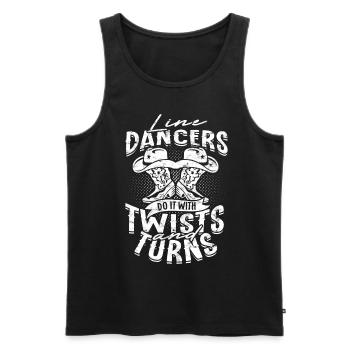 Les danseurs en ligne le font avec des rebondissements - Débardeur bio Premium Homme - noir - Devant - AI Model Male 178 light (178cm)