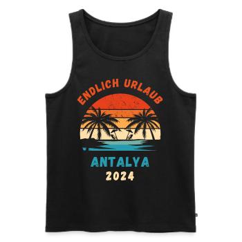 Antalya Urlaub 2024 Türkei Idee - Männer Premium Bio Tank Top - Schwarz - Vorne - Michal (187cm)