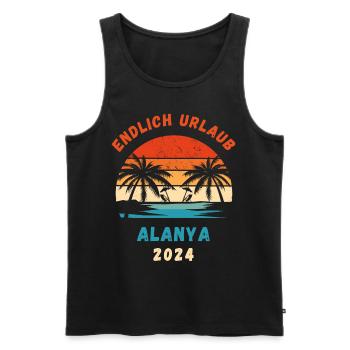 Alanya Urlaub 2024 Türkei Idee - Männer Premium Bio Tank Top - Schwarz - Vorne - Michal (187cm)