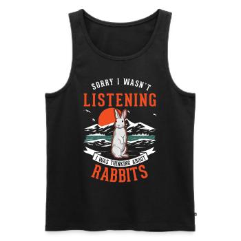 Lapin Lapin Lapin Lapin Lapin - Débardeur bio Premium Homme - noir - Devant - AI Model Male 178 light (178cm)