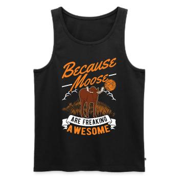 Moose Gift Elk Antlers Scandinavia - Men's Premium Organic Tank Top - black - Front - AI Model Male 178 light (178cm)