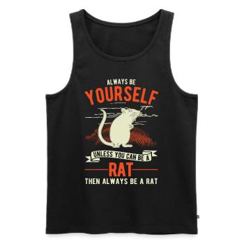 Rat Cadeau Maison Rat Propriétaire - Débardeur bio Premium Homme - noir - Devant - AI Model Male 178 light (178cm)