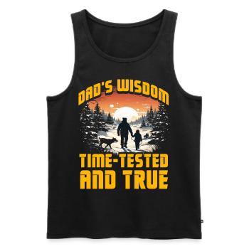 Dad's Wisdom time-tested and true - Men's Premium Organic Tank Top - black - Front - Michal (187cm)