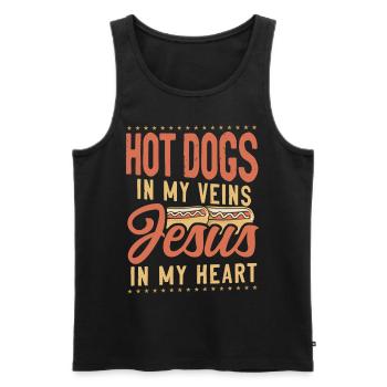 Hot Dog Adult Jesus Faith - Men's Premium Organic Tank Top - black - Front - Michal (187cm)