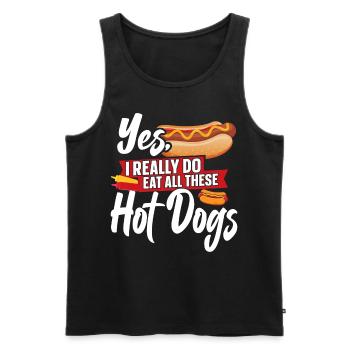 Hot Dog Adult Yes, I Really Do Eat - Men's Premium Organic Tank Top - black - Front - Michal (187cm)