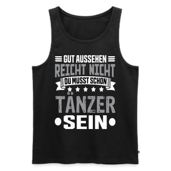 Danseur - Débardeur bio Premium Homme - noir - Devant - AI Model Male 178 light (178cm)
