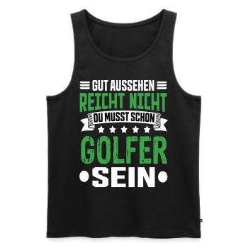 Golfer - Männer Premium Bio Tank Top - Schwarz - Vorne - Michal (187cm)