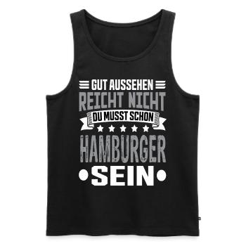 Hamburg - Männer Premium Bio Tank Top - Schwarz - Vorne - Michal (187cm)