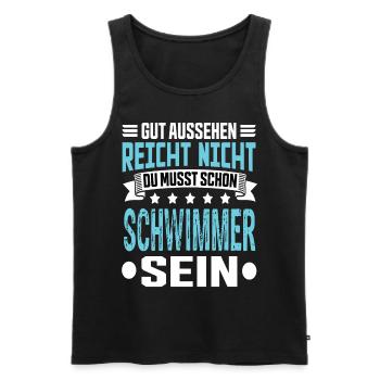 Schwimmer - Männer Premium Bio Tank Top - Schwarz - Vorne - Michal (187cm)