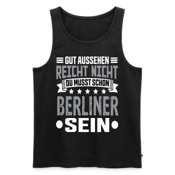 Berlin Berlin Capital Hemiat Berlin Sayings - Men's Premium Organic Tank Top - black - Front - AI Model Male 178 light (178cm)